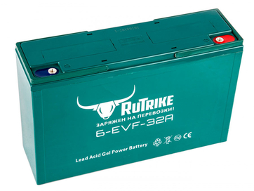 Свинцово-кислотный тяговый гелевый аккумулятор RuTrike 6-EVF-32 (12V32A/H C3)