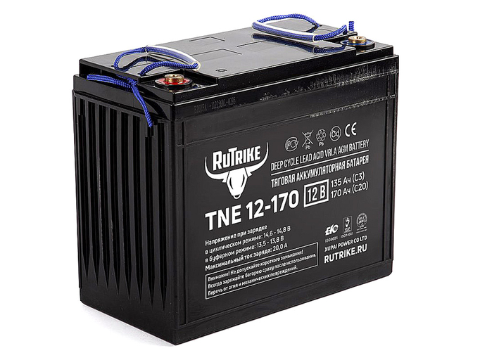 Тяговый гелевый аккумулятор RuTrike TNE 12-170 (12V135A/H C3)
